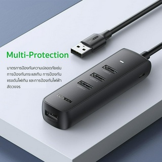 4 Port USB HUB v3.0 UGREEN 10915 (Black) ประกัน 2Y ฮับ ยูเอสบี