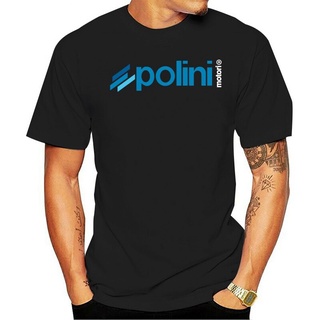[COD]เสื้อยืดลําลอง แขนสั้น คอกลม พิมพ์ลายการ์ตูน Polini Italy Scooter Racer สีดํา สําหรับผู้ชายS-5XL