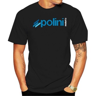 T-shirt  เสื้อยืดลําลอง แขนสั้น คอกลม พิมพ์ลายการ์ตูน Polini Italy Scooter Racer สีดํา สําหรับผู้ชายS-5XL