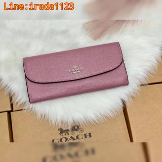 COACH 11835 SOFR WALLET IN GLITTER CROSSGRAIN BAG ของแท้ ราคาถูก