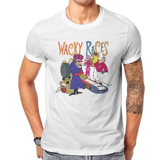 เสื้อยืดครอปเสื้อยืดแขนสั้น ผ้าฝ้าย 100% พิมพ์ลายการ์ตูน Wacky Races 70s Glen Evans แฟชั่นสําหรับผู้ชายS-5XL