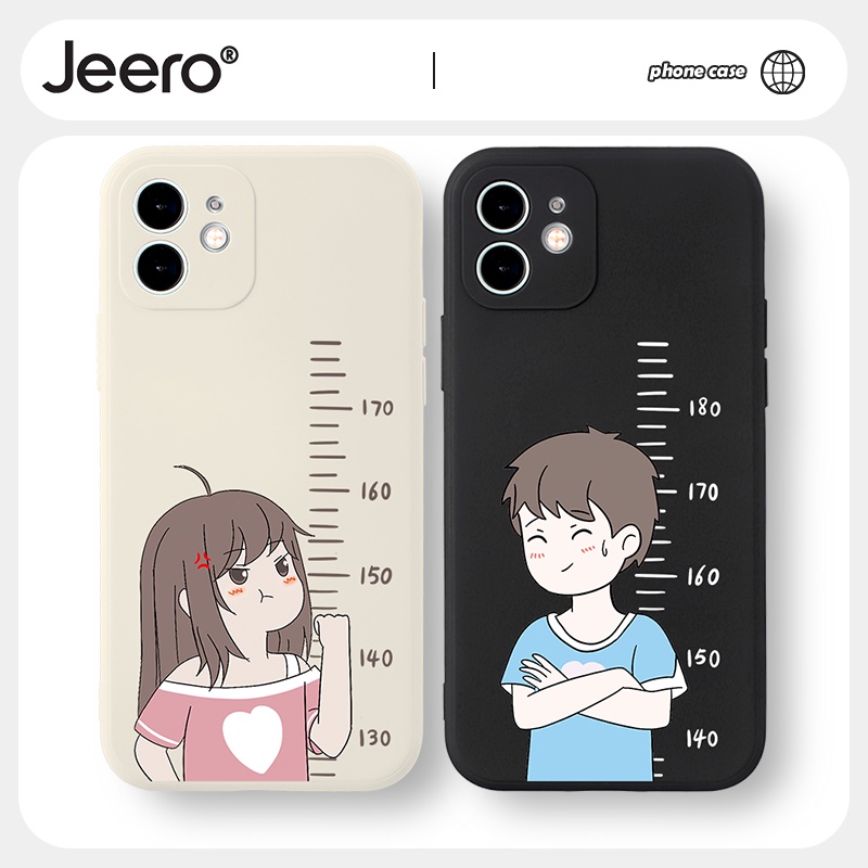 Jeero เคสคู่ เคสไอโฟน คู่รัก กันกระแทกซิลิโคนนุ่มการ์ตูนน่ารักตลก เคสโทรศัพท์ Compatible for iPhone 13 12 11 Pro Max SE 2020 X XR XS 8 7 ip Plus HFF927