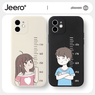 Jeero เคสคู่ เคสไอโฟน คู่รัก กันกระแทกซิลิโคนนุ่มการ์ตูนน่ารักตลก เคสโทรศัพท์ Compatible for iPhone 13 12 11 Pro Max SE 2020 X XR XS 8 7 ip 6S 6 Plus HFF927