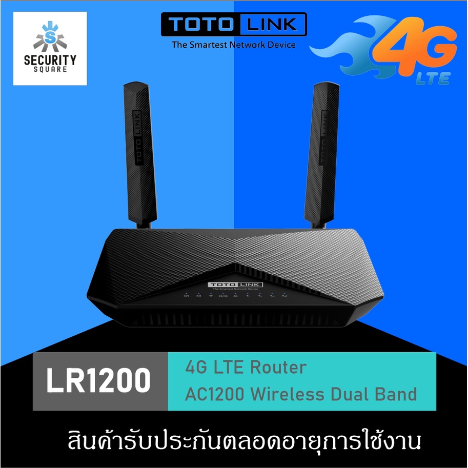เร้าเตอร์ใส่ซิม 4G TOTOLINK AC1200 รุ่น LR1200 Router Wireless Dual Band LTE