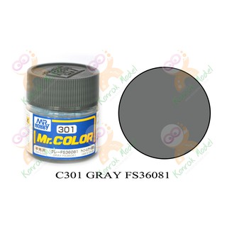 สีสูตรทินเนอร์ Mr.hobby Mr.color C301 Gray FS-36081 Semi-Gloss 10ml