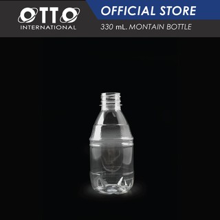 OTTO [แพ็ค 100 ขวด] ขวดพลาสติก ขวด PET 330 ml. พร้อมฝา ทรงภูเขา *รบกวน1ออเดอร์ต่อ1แพค*