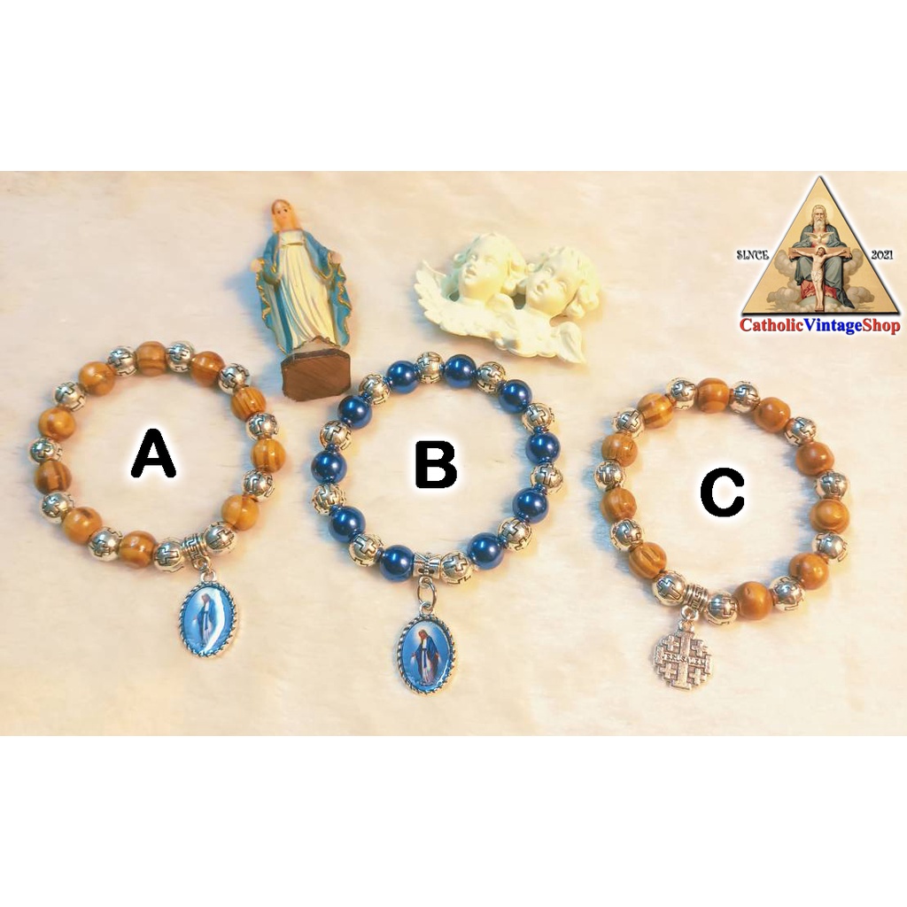 ข้อมือ สายประคำ  พระแม่มารีย์ Rosary bracelet Catholic คาทอลิก คริสต์ ลูกประคำ