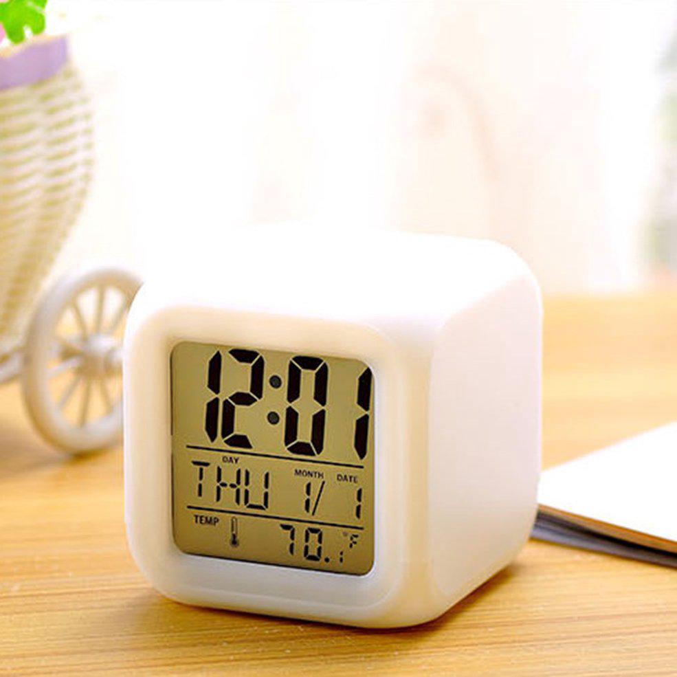 นาฬิกาตั้งโต๊ะดิจิตอลพร้อมไฟ LED นาฬิกาปลุกดิจิตอล เปลี่ยนสีไฟได้ LED Desk Clock C-0005