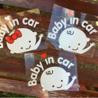 สติ๊กเกอร์​ baby in car sticker signature​ สะท้อนแสง