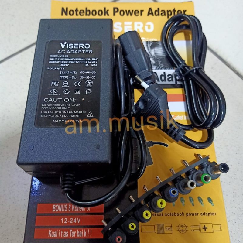 Nootbook POWER ADAPTER UNIVERSAL 12-24 VOLT 100 WATT CHARGER LAPTOPMULTI VASTO VIO 96