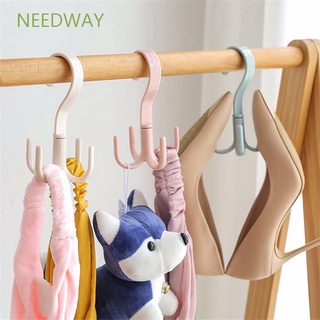 Needway ตะขอแขวนเสื้อผ้าผ้าพันคอพลาสติกมัลติฟังก์ชั่นประหยัดพื้นที่สําหรับห้องครัว