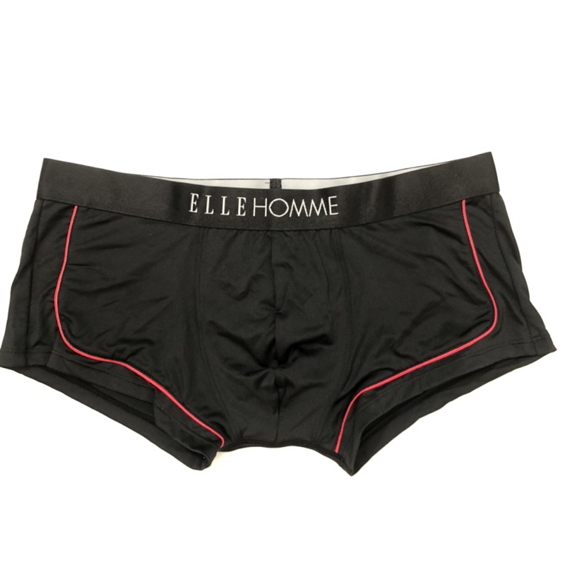 กางเกงในชาย ELLE HOMME (ของแท้) Size XL สีดำริมแดง ทรงรัดรูป Trunks