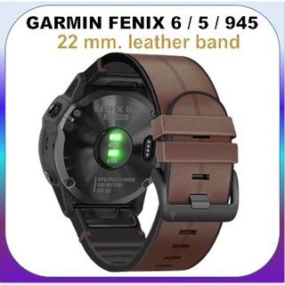 สายหนัง Garmin Fenix 6 /Pro/ 7 sapphire solar/5 Plus / Forerunner 935 945 745/Approach S62/Coros vertix leather band