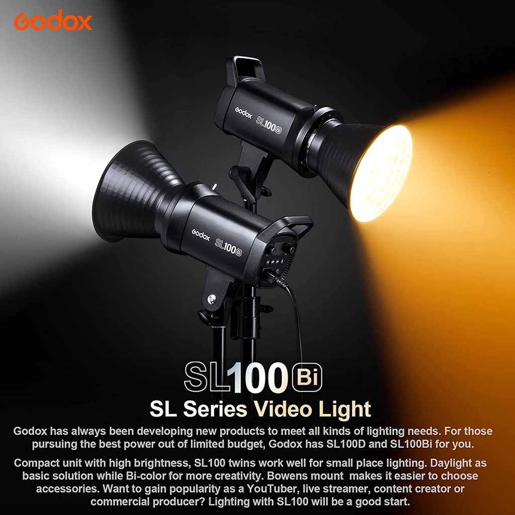 Godox LED SL100Bi - LED Video Light Bowen Mount - รับประกันศูนย์ GodoxThailand