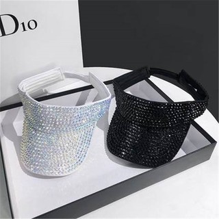 พลอยเทียม หมวกด้านบนที่ว่างเปล่าหญิงฤดูร้อนแฟชั่น หมวกเพชร ก…