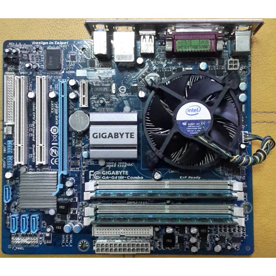 Mainboard G41M-Combo Socket 775  รองรับแรม DDR2 และ DDR3 แถม CPU E8400 ซิ้งค์พัดลม และแรม DDR3 4GB (2x2) บัส 1333