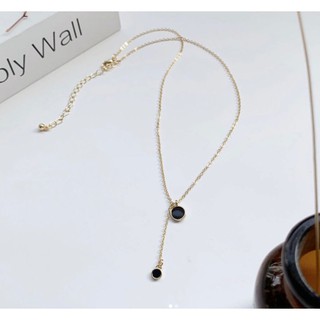 Graceful Black Drip round Pendant Necklace DP011