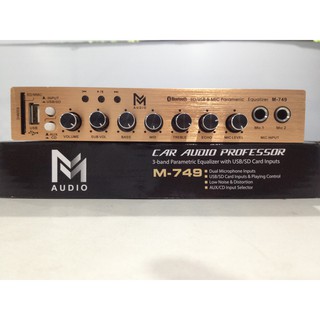 ปรี แอมป์ตัวปรับเสียงรถยนต์ M Audio M-749 Parametric Equalizer MMC SD Card USB MIC BLUETOOTH Low noise and Distortion