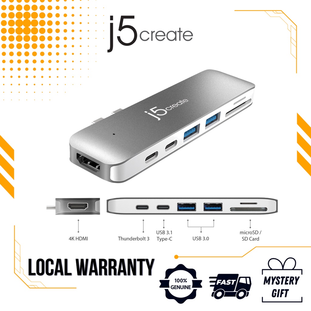 J5create USB-C UltraDrive Mini Dock สําหรับ Mac-book Pro JCD382
