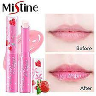 ลิปมันเปลี่ยนสีมิสทีน Mistine Pink Magic Lip Plus Vitamin E Strawberry ลิปอ้วน ลิปผอม ลิปสตรอเบอร์รี