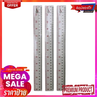 คิวบิซ ไม้บรรทัดพีวีซีใส ชนิดแข็ง 12 นิ้ว x 36 ชิ้นQ-BIZ PVC Rigid PVC Ruler x 36 pcs