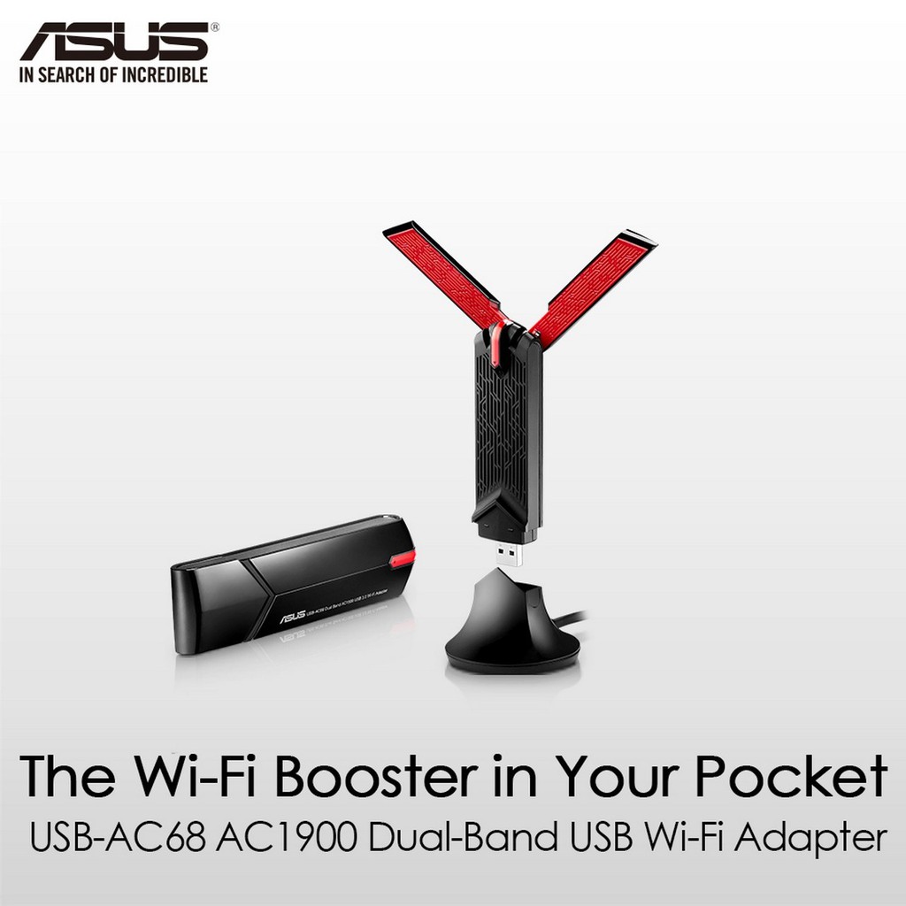 ASUS USB-AC68 Dual-Band AC1900 USB Wi-Fi Adapter