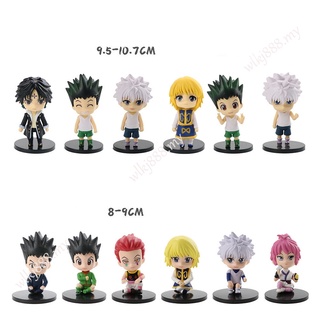 โมเดลฟิกเกอร์ อนิเมะ Hunterxhunter Gon Freecss Killua Zoldyck Kurapika ของเล่นสําหรับเด็ก 6 ชิ้น ต่อชุด