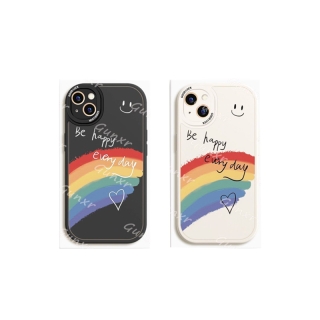 [Tang1]Soft Covers for OPPO A93 A94 A74 A15 A16 A54 A12 A5S A7 F9 A31 A53 A3S A52 A72 A92 A57 F1S A83 A5 A9 Reno 5 6 Reno4 Z 4F 4lite 5F Cute Rainbow Smiley Silicone Love Cases