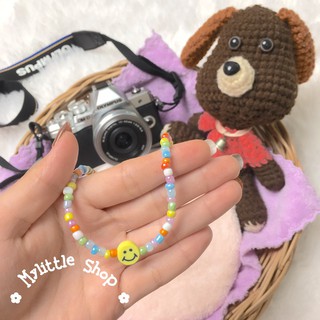 Littlejewelry สร้อยลูกปัด สร้อยคอลูกปัด สีพาสเทล สร้อยคอจี้อมยิ้ม ฮิตติดกระแส สร้อยคอผู้หญิง สร้อยคองานแฮนเมด สีสวยสด