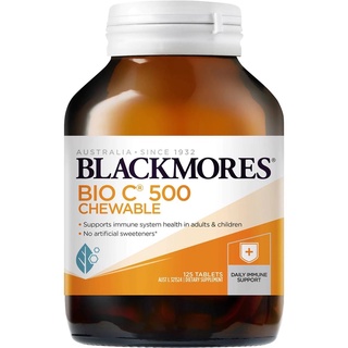 🍊 BLACKMORES Bio C 500mg Chewable ชนิดเคี้ยว 125เม็ด วิตามินซี แบล็คมอร์ จาก ออสเตรเลีย 125 เม็ด อร่อย