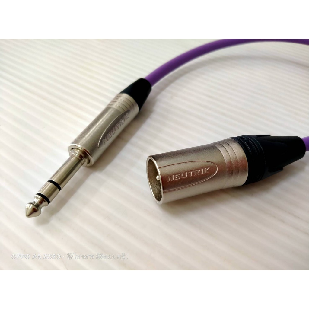 TRS to XLR(ผู้) Neutrik Balance สายสัญญาณ พร้อมใช้ SOMMER ขนาด 2x0.22mm ขนาด 70cm,1m.1.5m.2m