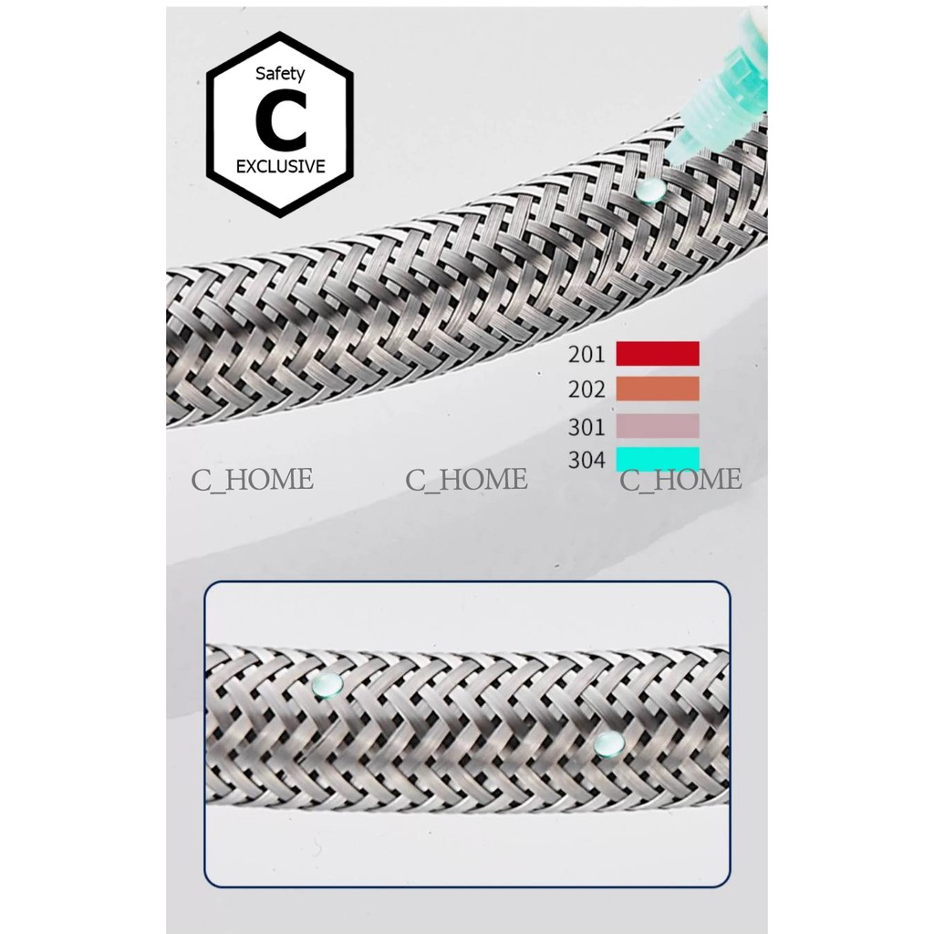 [C_HOME]ท่อน้ำ สายน้ำดี สายน้ำดีสแตนเลสถัก เหนียว ทนแรงดันสูง มี10ขนาด 14 16 18 20 22 24 32 40 48และ60 - รูปที่ 7