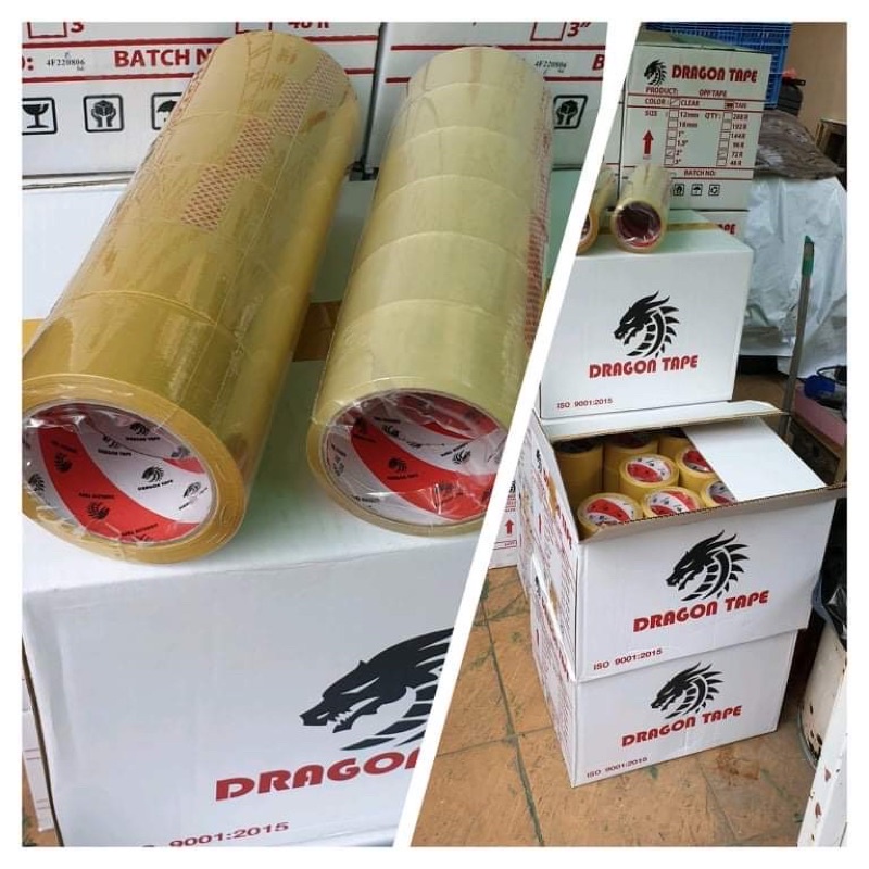 ยกแถว 6 ม้วน เทปใส/เทปน้ำตาล 2 นิ้ว 45และ100 หลา ยี่ห้อดาร์ก้อน สินค้ารวมภาษีแล้ว