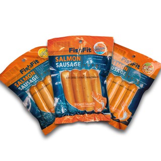 Fishfit Smoked Salmon Sausages ไส้กรอกปลาแซลมอน Set 1 : 3 Packs
