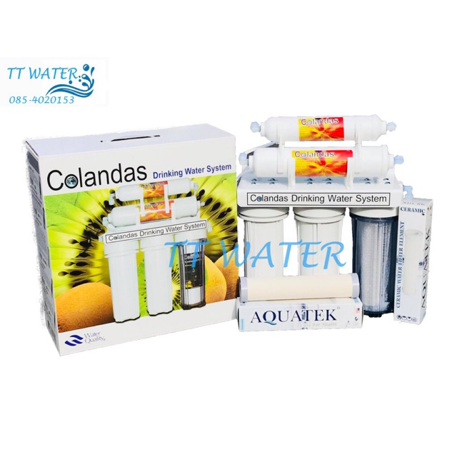 COLANDAS เครื่องกรองน้ำ 5 ขั้นตอน รุ่น เซรามิค + 1    (แถมฟรี ไส้กรองน้ำ เซรามิค ขนาด 10 นิ้ว อีก 1 ไส้)