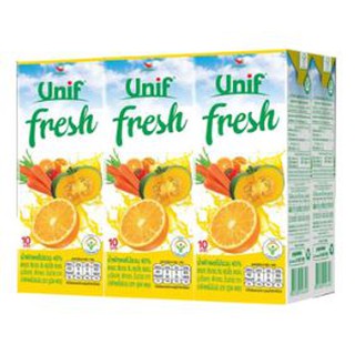 ยูนิฟ เฟรช น้ำผักผลไม้รวม40% ขนาด 180ml ยกแพ็ค 6กล่อง UNIF FRESH MIXED VEGGETABLE JUICE