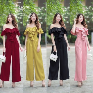 hbstation.shop เสื้อผ้าแฟชั่น Jumpsuit สีแดง เหลือง ดำ ชมพู พร้อมส่ง