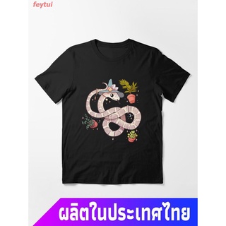 งู ผ้าฝ้าย 100% snake งูประจำราศี  Corn Snake: Odysseus Essential T-Shirt  คอกลม แฟชั่น แขนสั้น แฟชั่น เสื้อยืด ผ้าฝ้ายแ