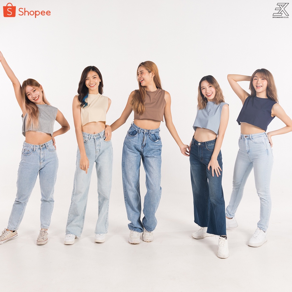Expogarment เสื้อแขนกุด ชายปล่อย ครอป แขนสั้น คอกลม ผ้าคอตตอน เสื้อกล้าม TANK TOP Crop มี 15 สี