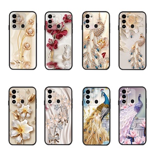 ดอกไม้และนกยูง เคส Tecno Spark 8C Go 2022 เคสโทรศัพท์ เคสซิลิโคน กันกระแทก ฝาปิด นิ่ม ตัวป้องกันกล้อง TPU สีดำด้าน การ์ตูน 28-1