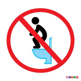 Nameplate NOT STEP ON THE TOILET SEAT SYMBOL SIGN PANKO SA1927 Sign Home &amp; Furniture แผ่นป้าย สติ๊กเกอร์สัญลักษณ์ห้ามเหย