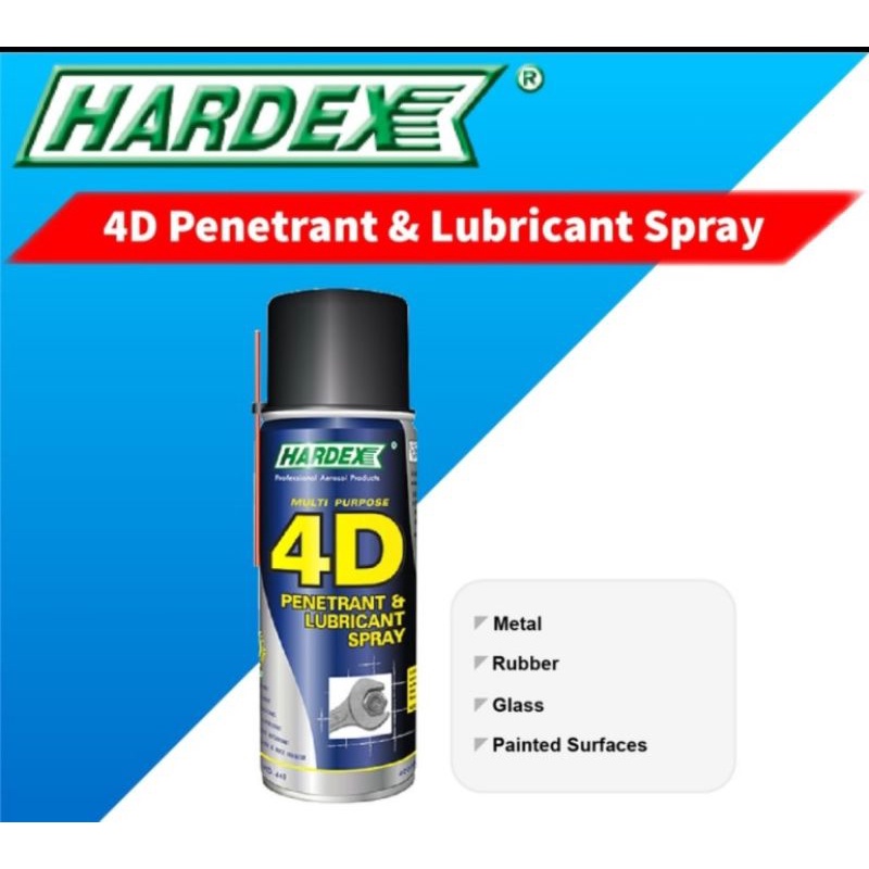 HARDEX HD440 HD420 4D PENETRANT & LUBRICANT SPRAY 227ML HD440