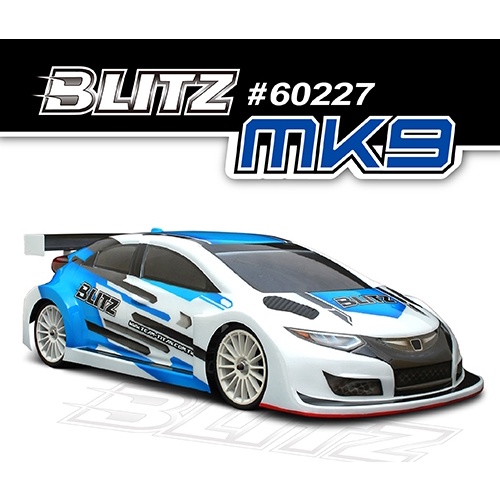 บอดี้ใส Blitz MK9 สำหรับรถขับหน้า(FWD)ขนาด1/10 หรือใส่ได้กับรถ1/10ทั่วไป (แบบใส หนา0.7มิลฯ)
