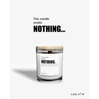 LAMOON เทียนไขถั่วเหลืองไม่เติมกลิ่น 200g. | This candle smells NOTHING.