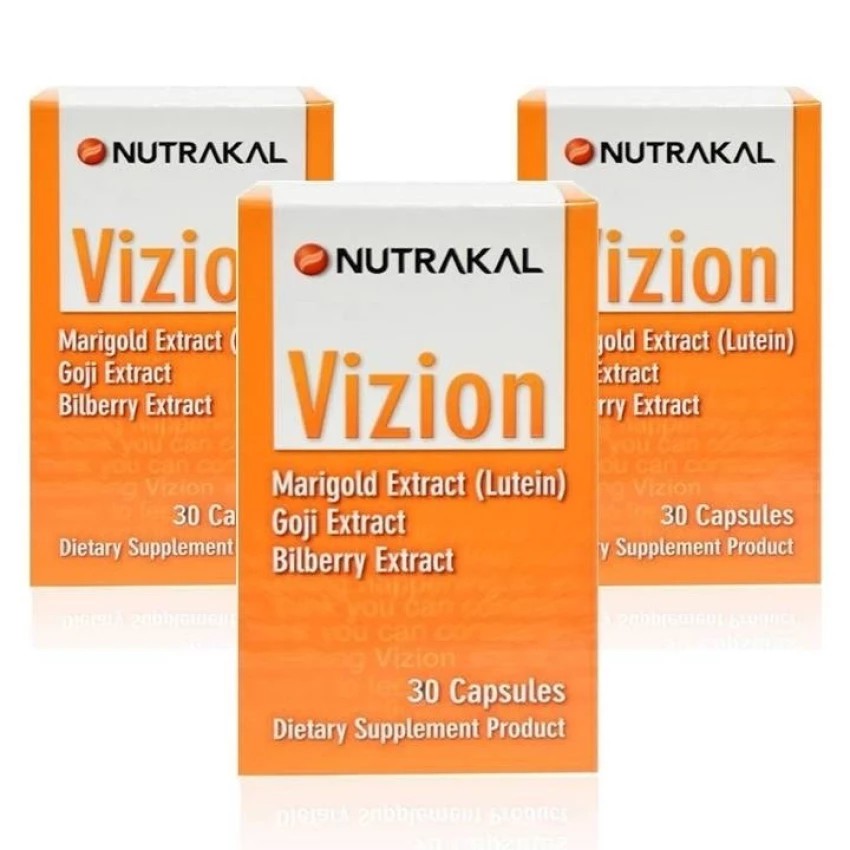 NUTRAKAL Vizion ชะลอการเสื่อมของตา ลดการเกิดต้อกระจก (30 แคปซูล) x 3 กล่อง