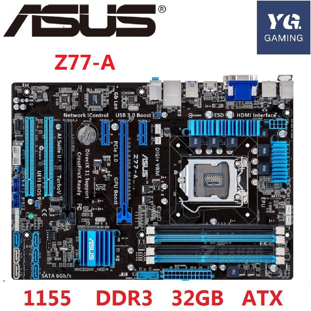 ASUS Z77-A Desktop Motherboard Z77 Socket LGA 1155 i3 i5 i7 DDR3 32G ATX UEFI BIOS Original Used Mainboard On Sale