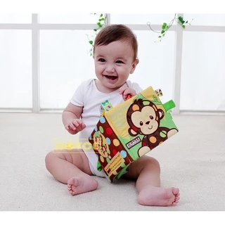 หนังสือผ้า JJOVCE หนังสือผ้าหัดจับ มีเสียงก๊อบแก๊บ สีสันสดใส