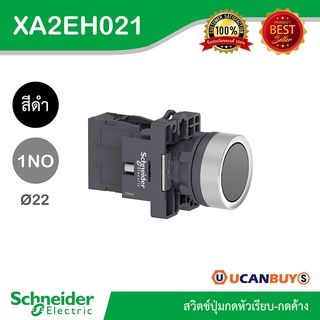 Schneider XA2EH021 สวิตช์ปุ่มกดหัวเรียบ - กดค้าง 1NO แบบพลาสติก สีดำ - ชไนเดอร์ สั่งซื้อได้ที่ร้าน Ucanbuys