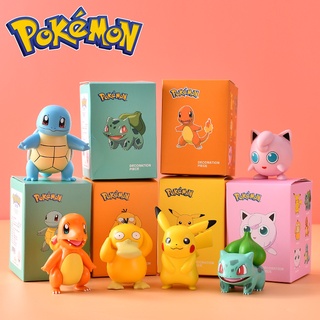 โมเดลฟิกเกอร์ PVC รูปการ์ตูนโปเกม่อน Pikachu Bulbasaur Charmander Psyduck ของสะสม ของเล่นสําหรับเด็ก และผู้ใหญ่