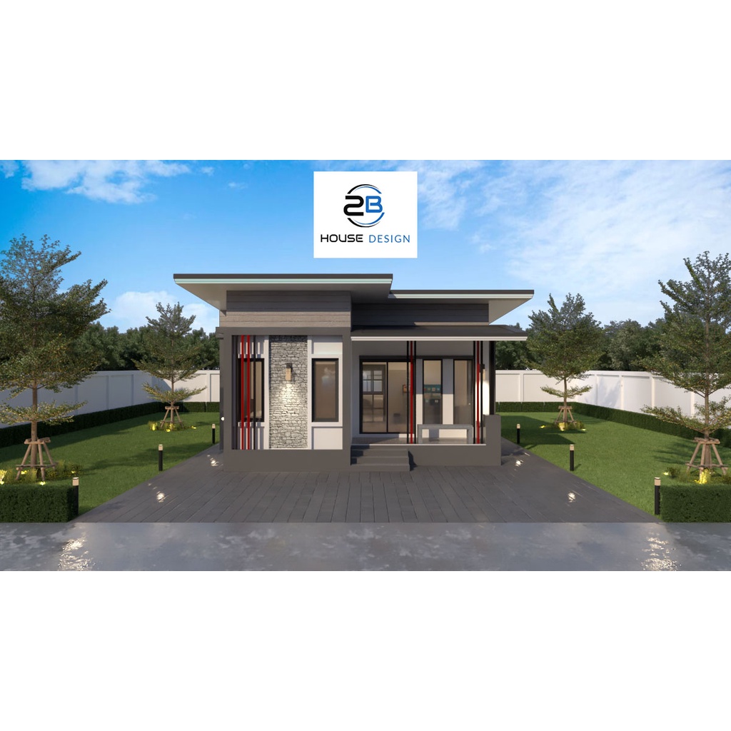 แบบบ้านชั้นเดียว 2B House Design (BB-02)